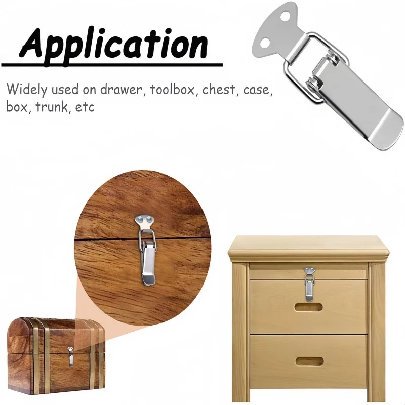 10 pcs Toggle Latches Spring Loaded Cabinet Catch Boxes Handle Lock Lever Clasp Case Clamp