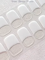 French White Transparent Semi Curing Gel Nail Strip Adhesive Waterproof Long-acting Full Set of Gel Nail Sticker for UV Lamp 2