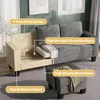 Sectional Sofa Couch, 3 seat L-Shaped Small Sofa with Movable Ottoman Couch for Apartments,(Corduroy, Grey) Children's Sofas 4