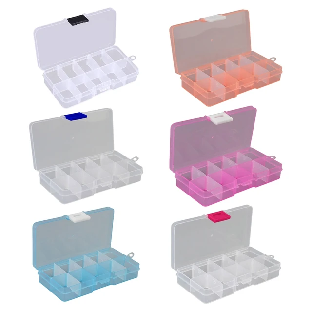 10 Compartment Clear Plastic Small Jewelry Organizer