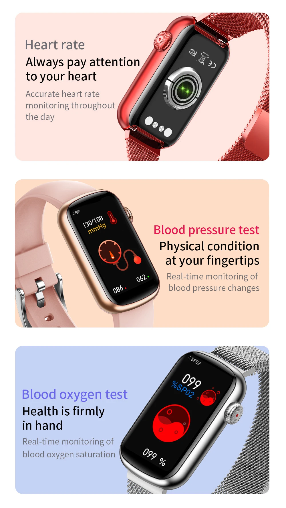 HM08 Smart Bracelet Watch Women Lady Smartwatch Heart Rate  Blood Pressure Monitor Sport Fitness Tracker Girl Gift Smartwrist