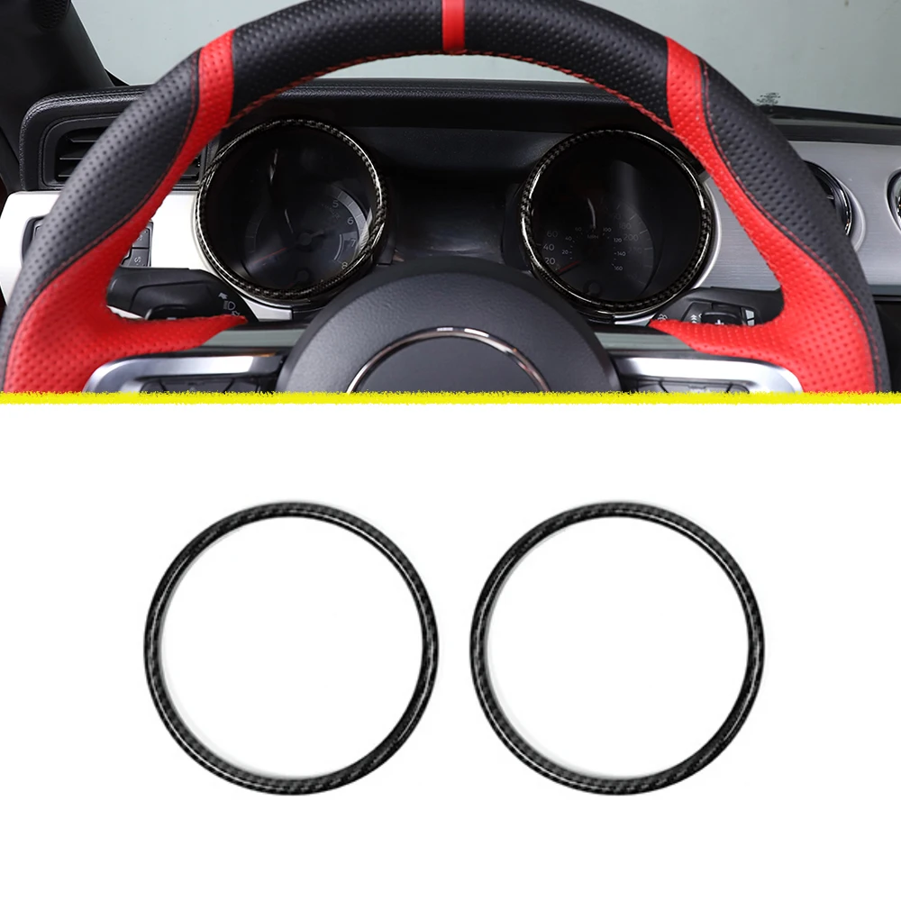 

Dashboard Ring Decoration Sticker Cover Trim for Ford Mustang 2015 2016 2017 2018 Car Interior Accessories Carbon Fiber Look