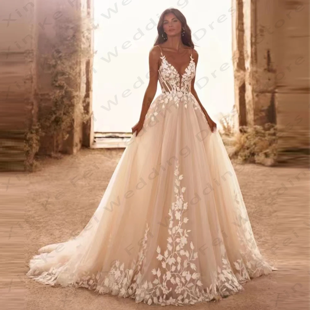 

Женское свадебное платье с V-образным вырезом, без рукавов