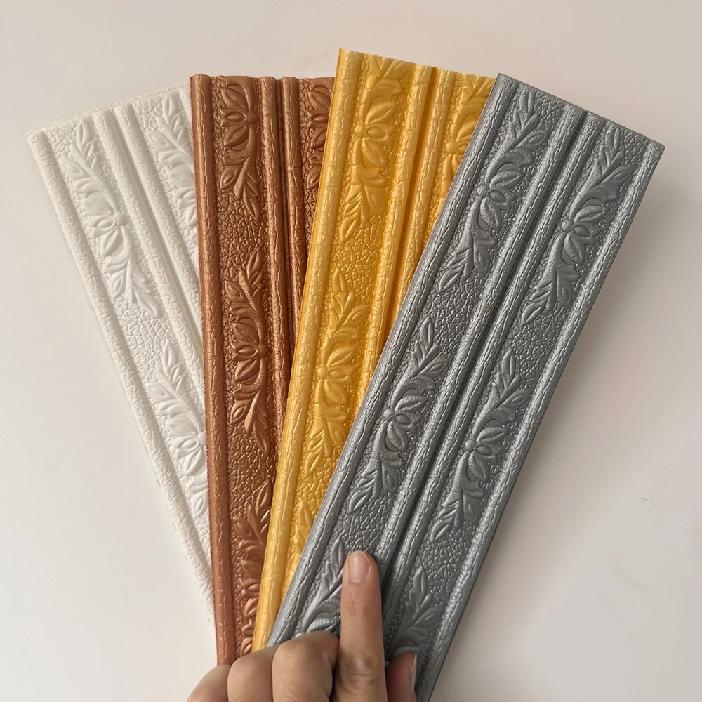 Carving Flowers Foam Molding Trim Self-Adhesive Wall Stickers Decora Ceiling Corner Lines Stickers Background Wall Frames Waistl