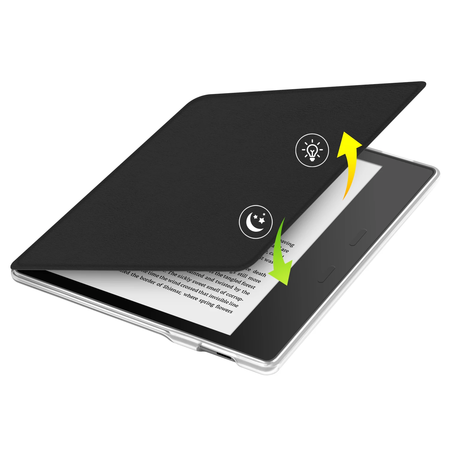 Premium PU Leather & Transparent Acrylic Sleep Cover for Kindle Oasis 7 with Screen Protector