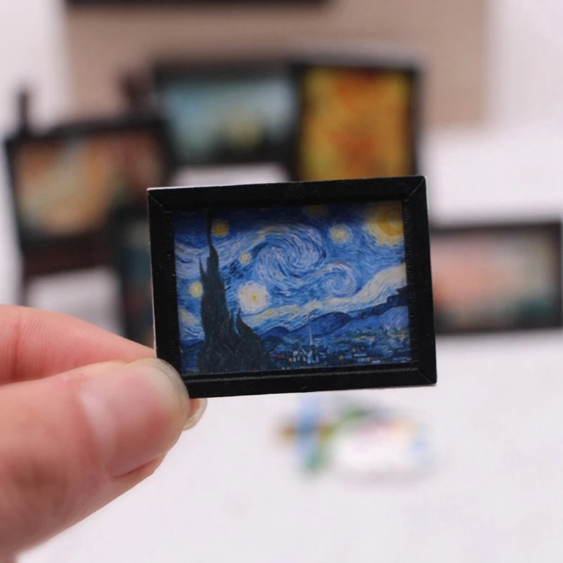 Miniatura Quadro Oro Per Casa Delle Bambole 1:12 – Ritratto Arte Parete Vintage