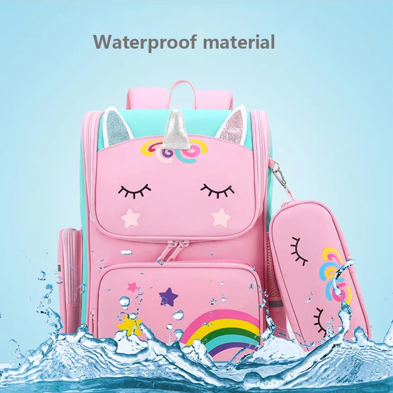 Oruiji Unicorn Rolling Backpack Set For Girls - 3 In 1 With Lunch Bag & Pencil Case, Waterproof - View #13