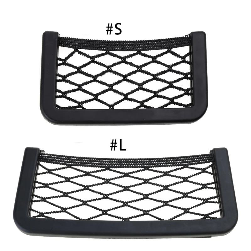 Black Net Car String Adhesive Frame Mesh Netting Chart Pocket Bus Backrest Rear Cargo Net Framed Stretch Mesh