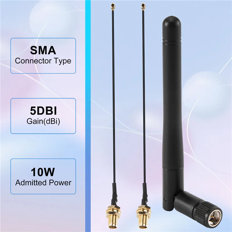 A73T 2개/세트 2.4GHz 3dBi 와이파이 2.4G 안테나 RP-SMA 수컷 무선 라우터+PCI U.FL IPX에서 RP SMA 수컷 피그테일 케이블
