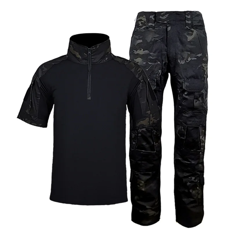Conjunto de roupas de airsoft tático masculino, uniforme camuflado