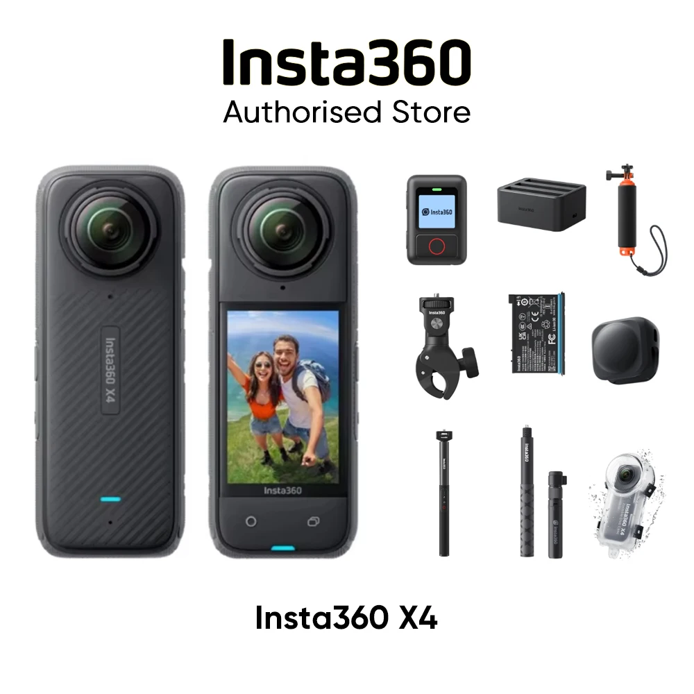 지금 도착 Insta360 X4 8K 방수 360 액션 카메라2290mAh 배터리 2.5'' 터치스크린 4K 광각 비디오 X4 카메라