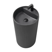 Bathroom column style integrated vertical floor standing gray industrial air column basin washbasin YX305TB 2
