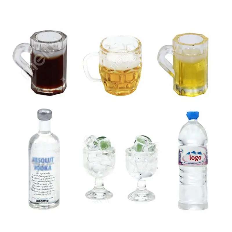 

Kawaii Items Mini Bottle Beer Tumbler Wine Dink Model Miniature Dollhouse Accessories Glasses For Barbie DIY Game Birthday Gifts