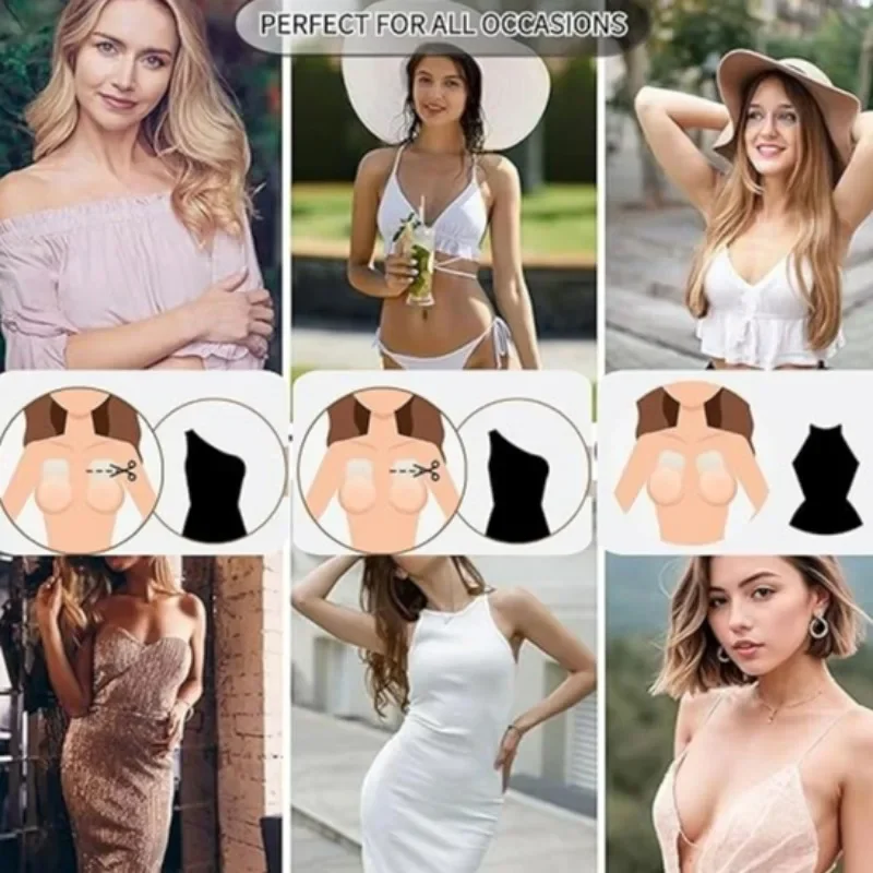 Women Anti Sagging Chest Patch Silicone Stretchable Bra Pad Protective Breast Lifting Sticker Anti Convex Point Nipple Cover