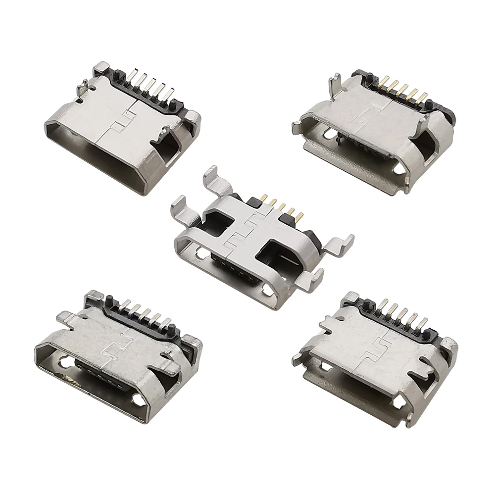 

5 Pin Micro USB Connector Female Port Jack Solder Plug SMD SMT Android Phone Data Charging Socket 5P MicroUSB DIY Repair Adapter