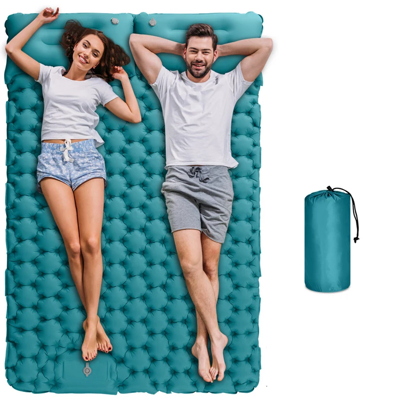 

Couple Ultralight Outdoor Camping Foot Stepping Inflatable Air Mattress Portable Lunch Rest Sleeping Pad Vehicle Mounted Mat