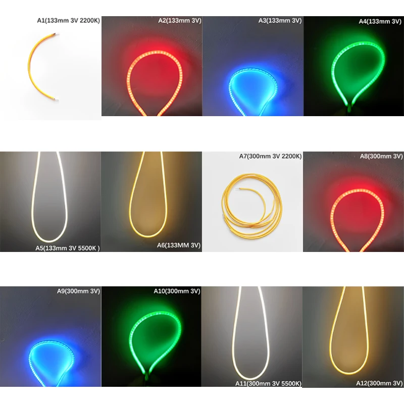 

DC 3V 133mm/300mm COB Flexible Filament DIY Retro Edison Bulb Incandescent Light Diode LED Filament Lamp Accessories