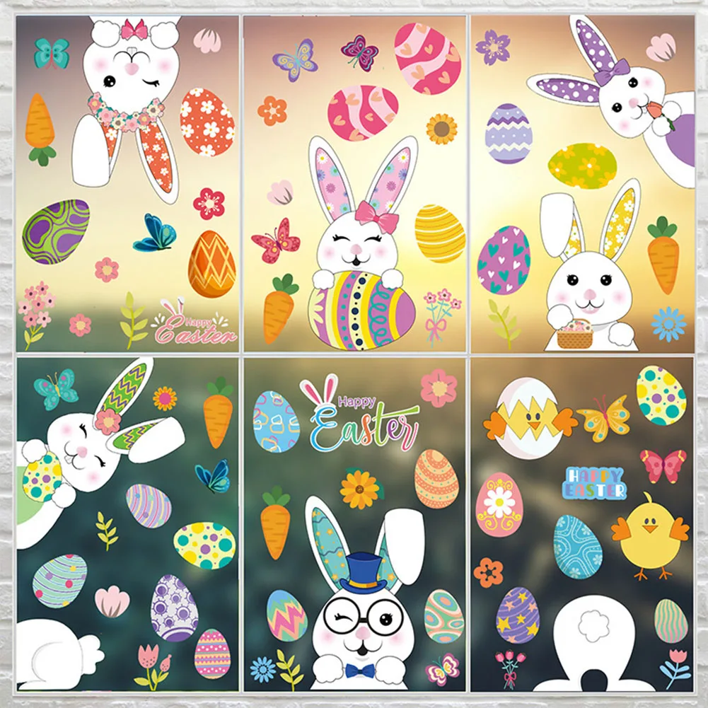 

New Practical Wall Stickers Decals Creative Decor Decorative Door Dynamic Easter Eco-friendly Film Glass Home PVC