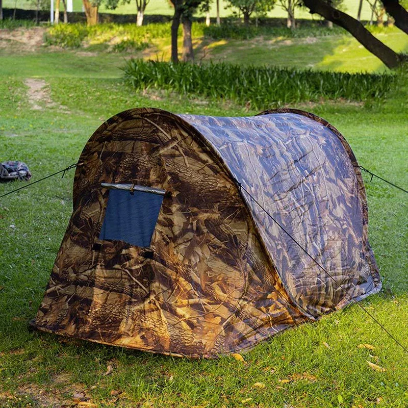 Playking Camouflage Pop Up Tent Portable Automatic 1 Person Single Layer Ultralight Easy To Carry Small Bag