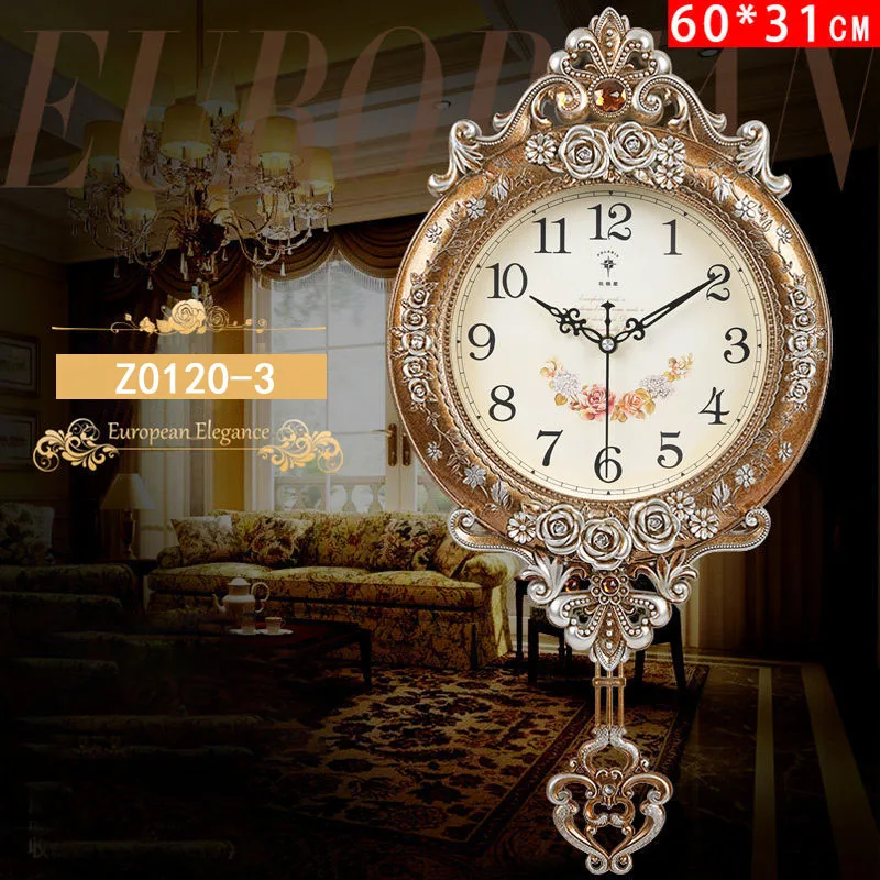 Floral Mute Large Wall Clock Z0121-3  