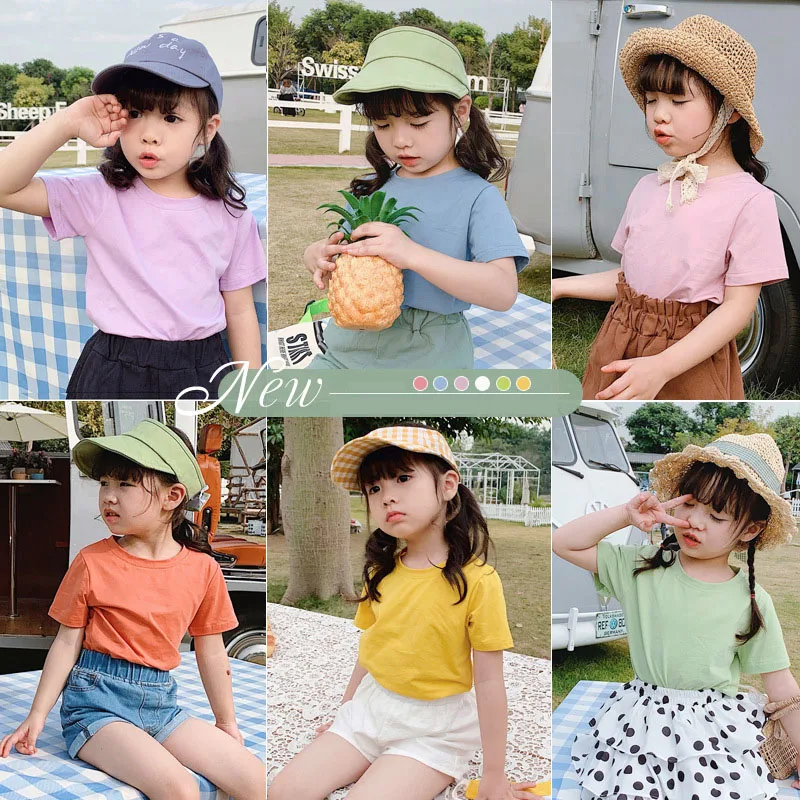 2-7T Toddler Kid Baby Boys Girls Clothes Summer Top Short Sleeve Cotton T Shirt Loose Infant Basic Tee Childrens Tshirt Outfits 3