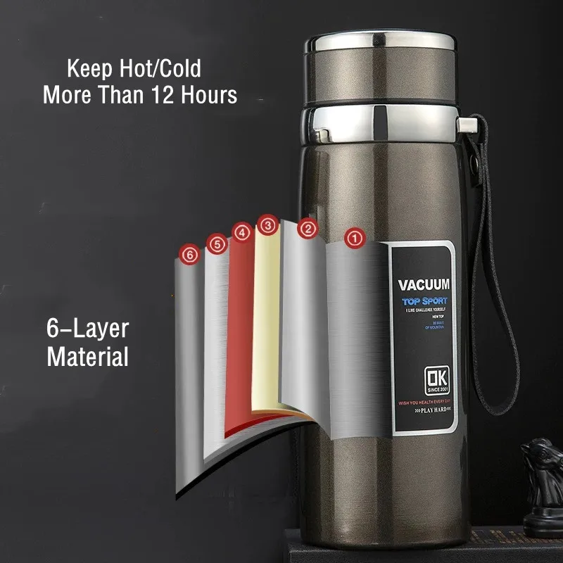 Double Stainless Steel 316 Thermal Flask With Filter 600ML/800ML/1000ML Portable Coffee Tea Thermal Bottle Travel Tumbler thermal mug thermal water bottle stainless steel water bottle stainless steel thermos bottle water bottle stainless steel cup stainless steel thermos cup stainless steel thermal container