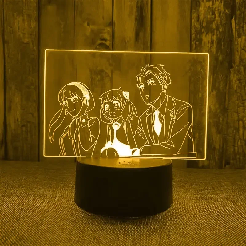 thumbnail image 1 of Lámpara 3D con figuras de la familia SPY X, luz de noche LED de anime, juguetes para dormitorio infantil, decoración de habitación, juguetes de cumpleaños para niños, regalos, 1 of 4
