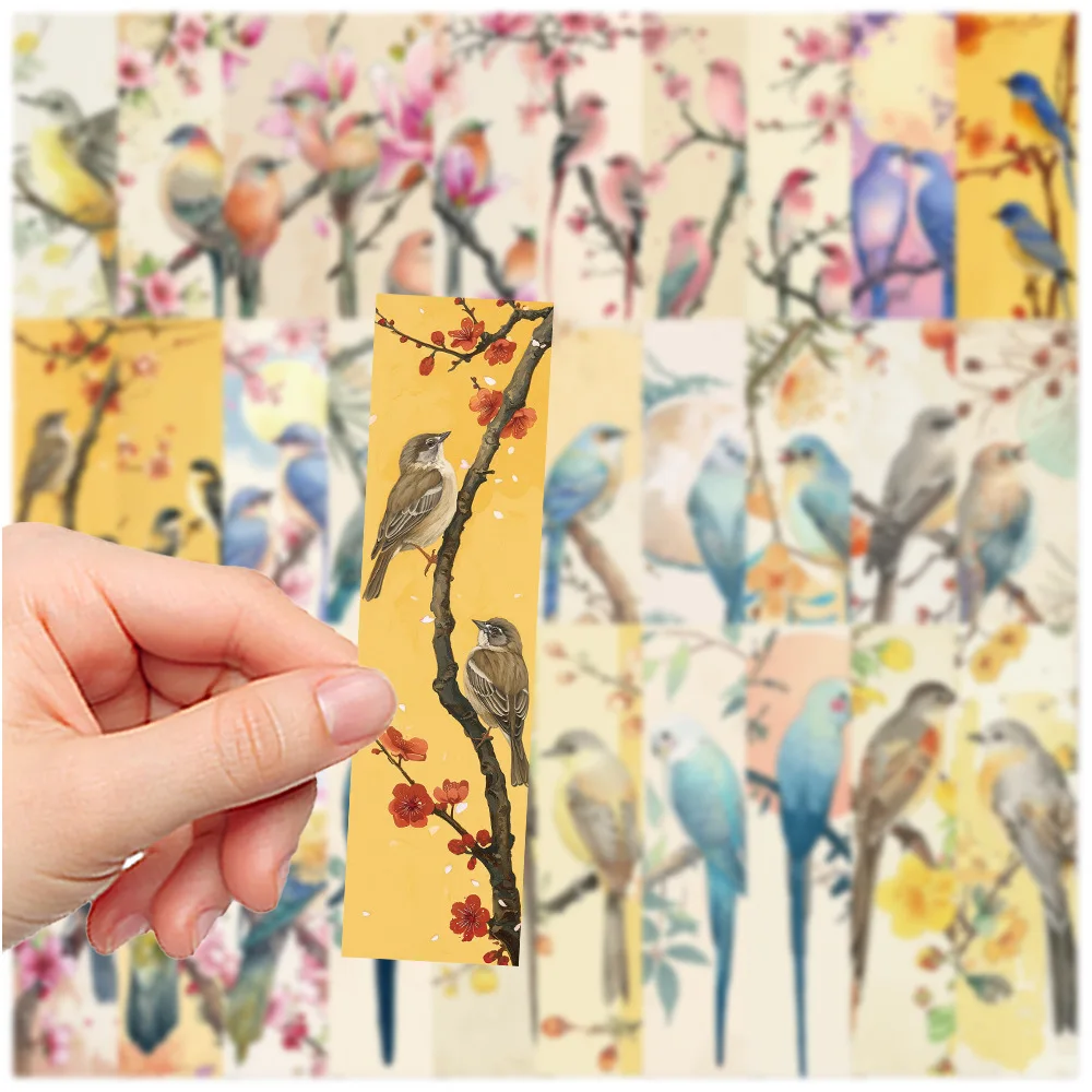 1pack/30pcs Cute Bird Bookmark Magpie Sparrow Cartoon Decoration Reading Book Page Annotation Book Students Use Paper Cards