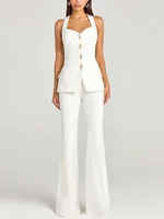 Karina Lapel Single Breasted Pockets Chic Pant Set 6