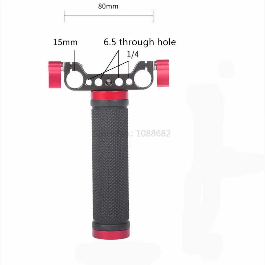 2in1 Aluminum Camera Cage Handle Rubber Grip 15mm Rod Clamp Holder Lifting Bracket Holder Stand Mount