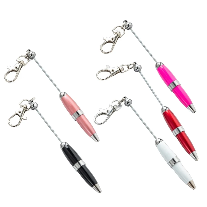 5pcs Beadable Ballpoint Pen 1.0mm Stationery Pen Smooth Writing Metal DIY Beaded School Supplies F19E ballpoint pen,multifunction ballpoint pen,multifunctional pen,ball point pen