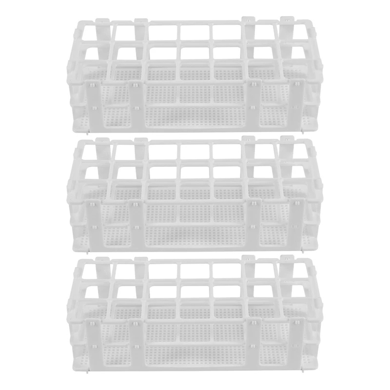 

15 Packs Plastic Test Tube Rack, 21 Holes Lab Test Tube Rack Holder For 30Mm Test Tubes, White, Detachable (21 Holes)