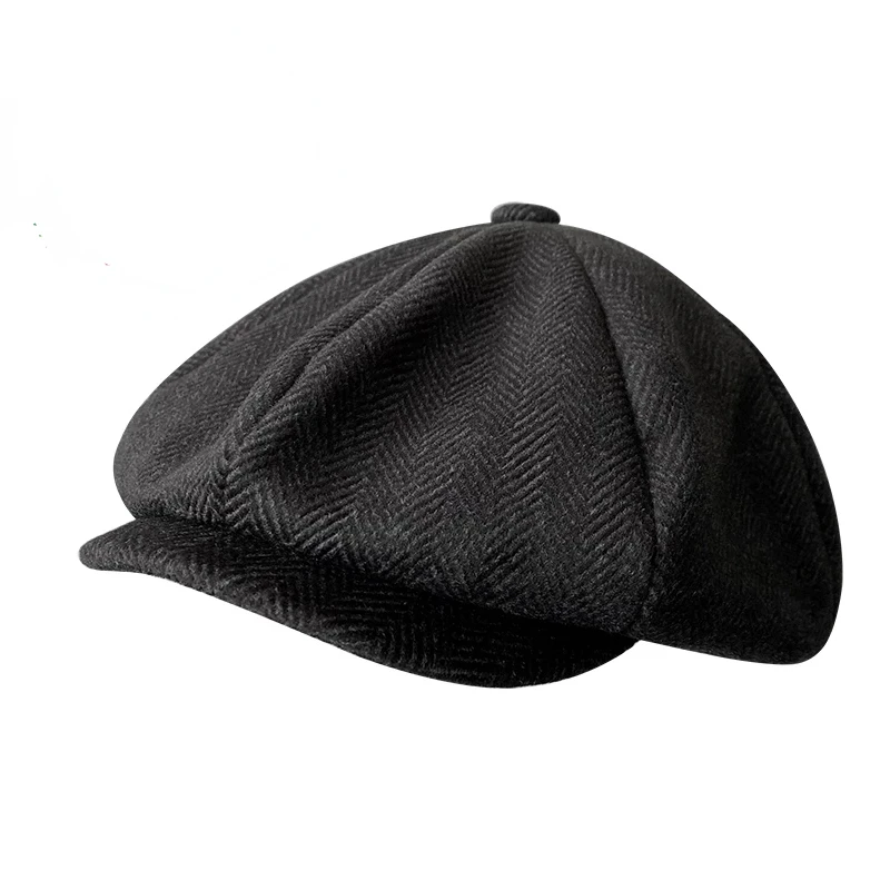 Newsboy Cap Men's cap New Men's Newsboy Hats Vintage Herringbone Octagon Cap Women Berets Gatsby Flat Hat BLM73