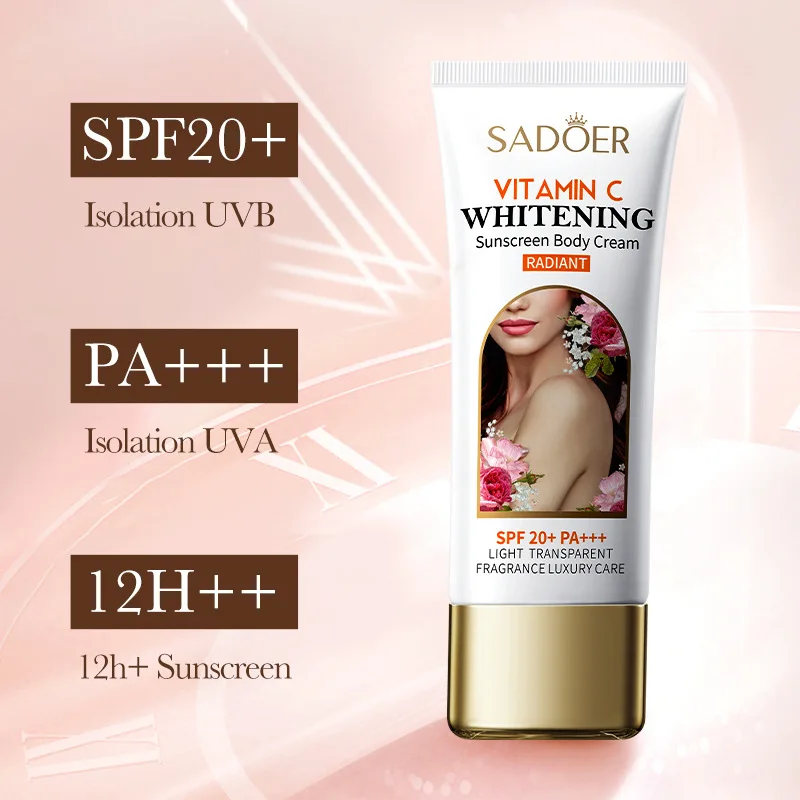 Vitamin C Body Plain Cream Sunscreen Whitening Body Lotion Red Pomegranate Isolation and Protection Spray