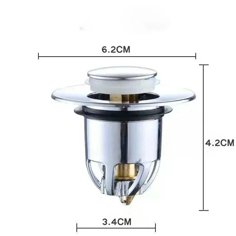 Universal Basin Drain Filter 3/1PCS Copper Pop-Up Bounce Core Hair Catcher Bath Stopper Kitchen Bathroom Sink Bathtub Accessory