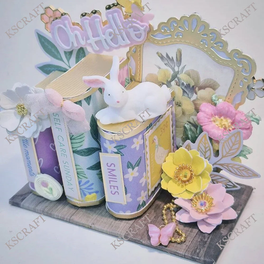 KSCRAFT 미니 북스 커팅 다이 스텐실 DIY 스크랩북킹 장식 엠보싱 DIY 종이 카드