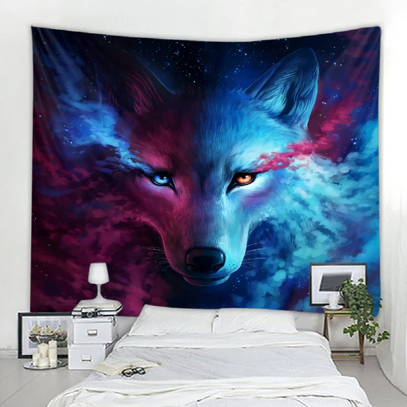 Home background decoration tapestry wolf, tiger background wall decoration tapestry mandala boho hippie wall decoration tapestry
