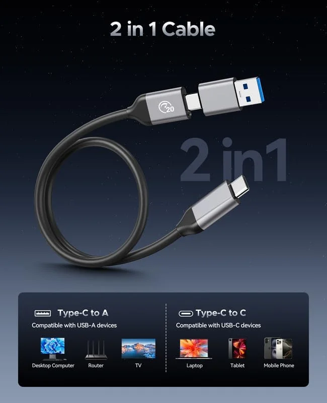 오리코 포터블 SSD, 최대 2100MB/s, USB 3.2 Gen 2 * 2 USB-C, 외장형 솔리드 스테이트 드라이브, 윈도우, 맥 및 A와 호환