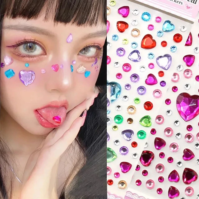 New 3D Rhinestone Face Sticker for Children Face Gems Jewels Stickers Kids  Festival Makeup Crystals Bright Stickers for The Face - AliExpress