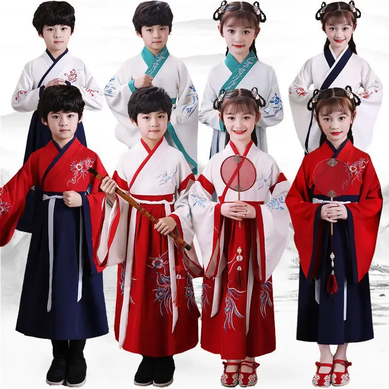 

Traditional Chinese Vintage Clothing For Kids Boys Girls Women Hanfu Dress Tang Suit Kids Children Halloween Cosplay Costume