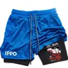 Anime IPPO Print 2 in 1 Compression Shorts for Men Athletic Performance Gym Shorts with Pockets Quick Dry Fitness Workout Boxing 2