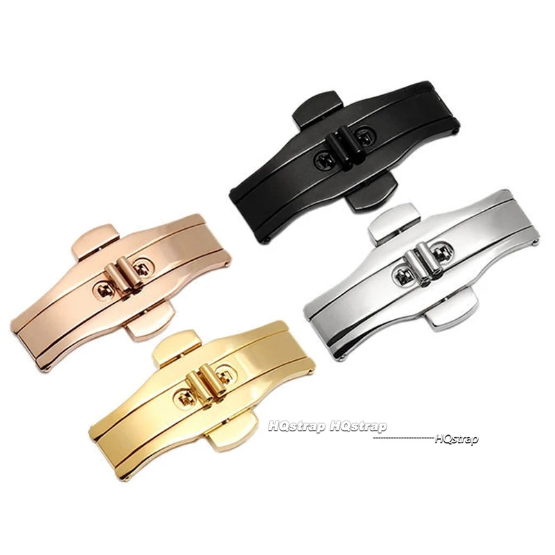 Edelstahl-Schmetterlingsschnalle, Uhrenknopf, Uhrenarmbänder, Verschluss, Doppelklick-Metallverschluss für Uhrenarmband-Zubehör, 4 mm, 5 mm, 6 mm – Detail 4