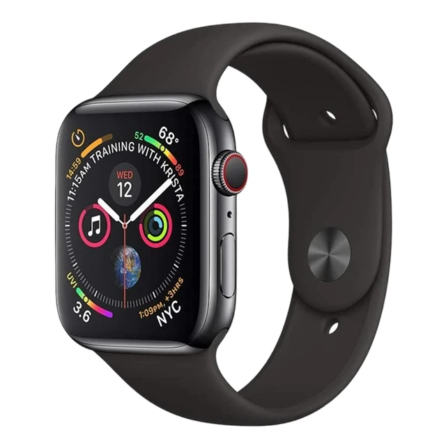 Reloj inteligente 100% Original Apple Watch serie 4, 40MM/44MM, GPS, aluminio con correa deportiva (renovado) - Negro, 44MM GPS