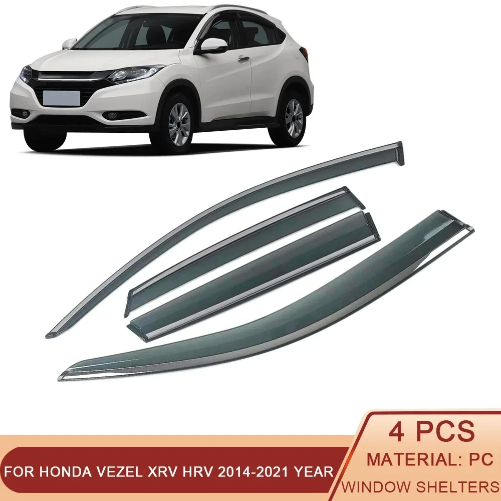

For HONDA VEZEL XRV HRV 2014-2021 Auto Car Window Sun Rain Shade Visors Shield Shelter Protector Cover Trim Frame Sticker