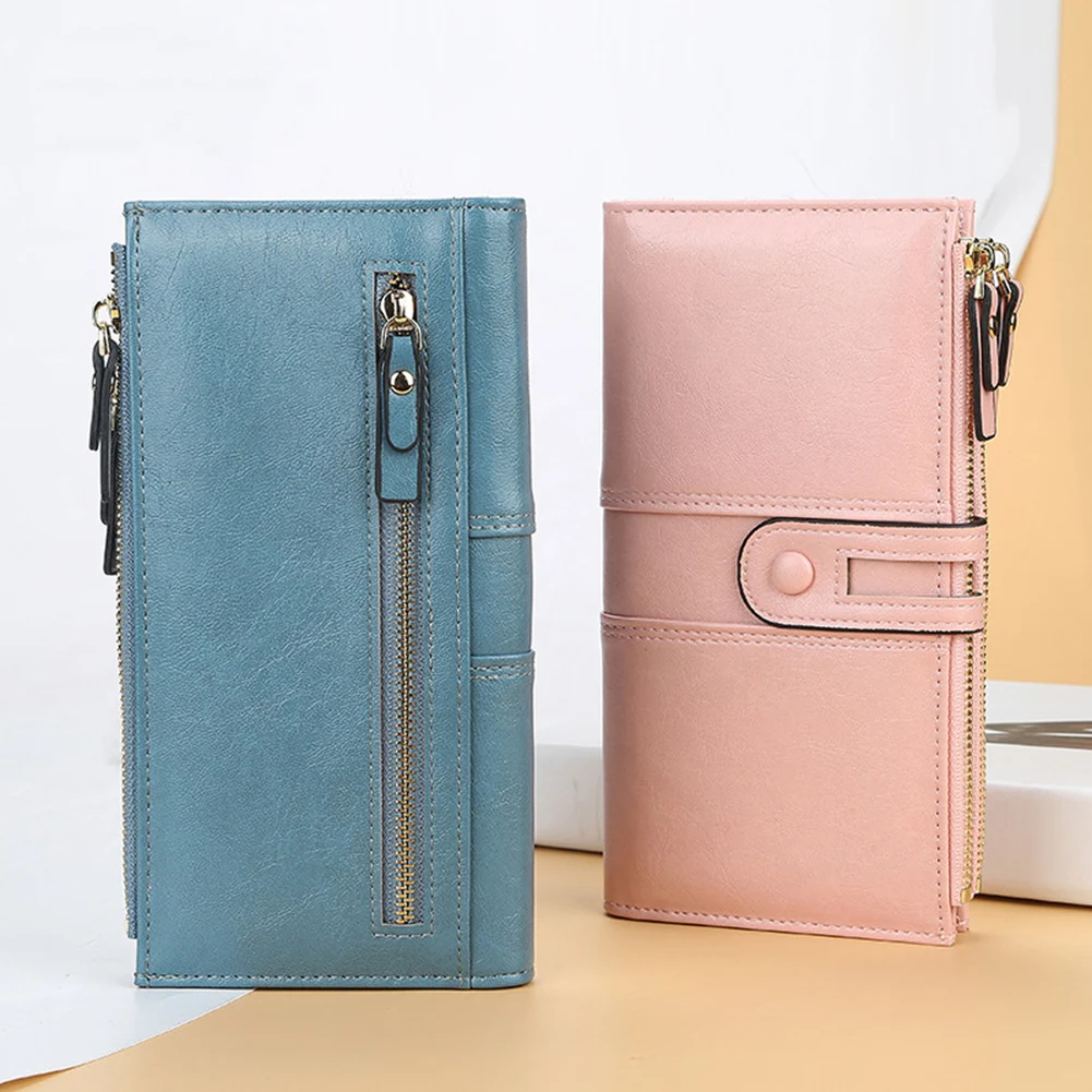 

Ladies Long Wallet Soft and Durable for Traveling Muitifunctional and Portable Fine Milled Quality PU Material for Daily Life