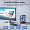 WAVLINK USB C Triple 4K@60Hz Display Docking Station 13-In-1 Type C 5Gbps Hub with M.2 PCIe/SATA SSD Enclosure Support 100W PD 2