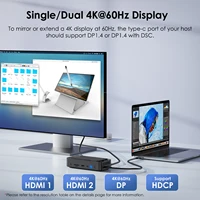 WAVLINK USB C Triple 4K@60Hz Display Docking Station 13-In-1 Type C 5Gbps Hub with M.2 PCIe/SATA SSD Enclosure Support 100W PD 2