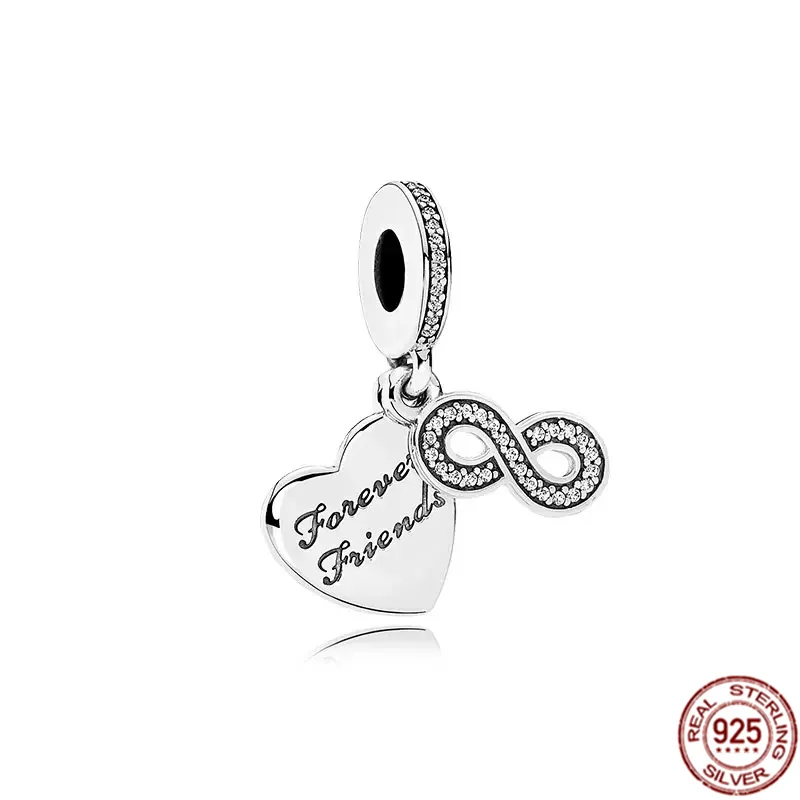 Authentique pièce de puzzle en argent regardé 925, coeurs séparables, breloque pendentif bateau chia, perle, convient au bracelet Pandora original, bijoux