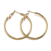 10pcs 2pcs Stainless Steel Round Big Circle Hoop Earring Hoops Gold Color Earring Fashion Women Jewelry Making DIY Accessories 1
