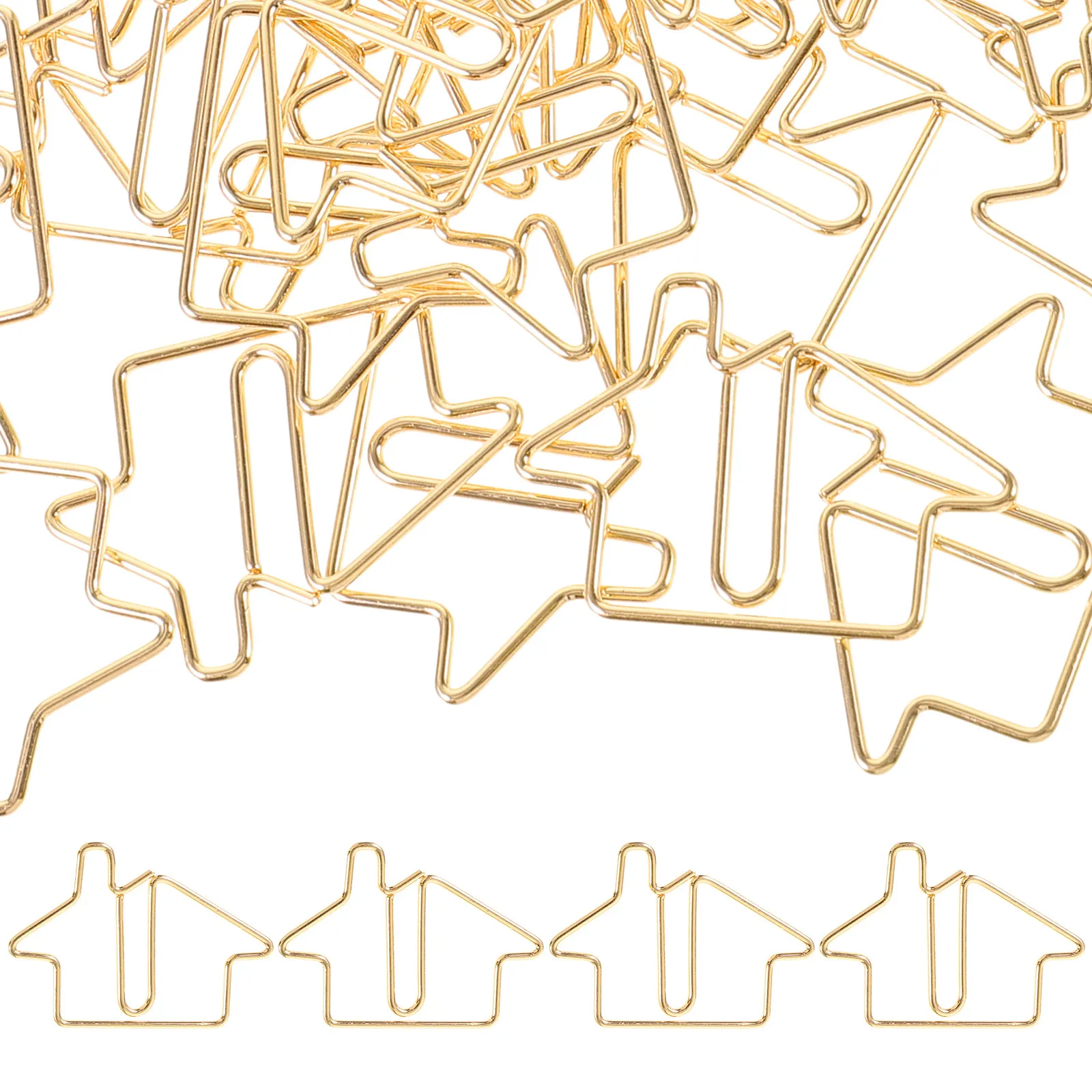 50Pcs 작은 금속 종이 클립 매일 사용하기 좋은 사랑스럽고 재미있는 사무용 종이 클립 깔끔한 파일 노트 카드 봉투 북마크 DIY